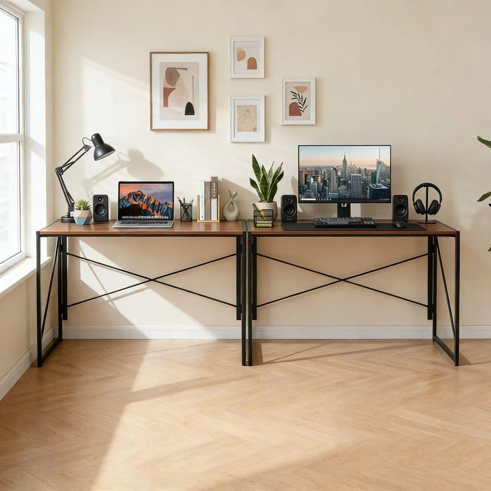 ZENY Folding Computer Desk 39'' Sturdy Writing Desk Gaming Desk