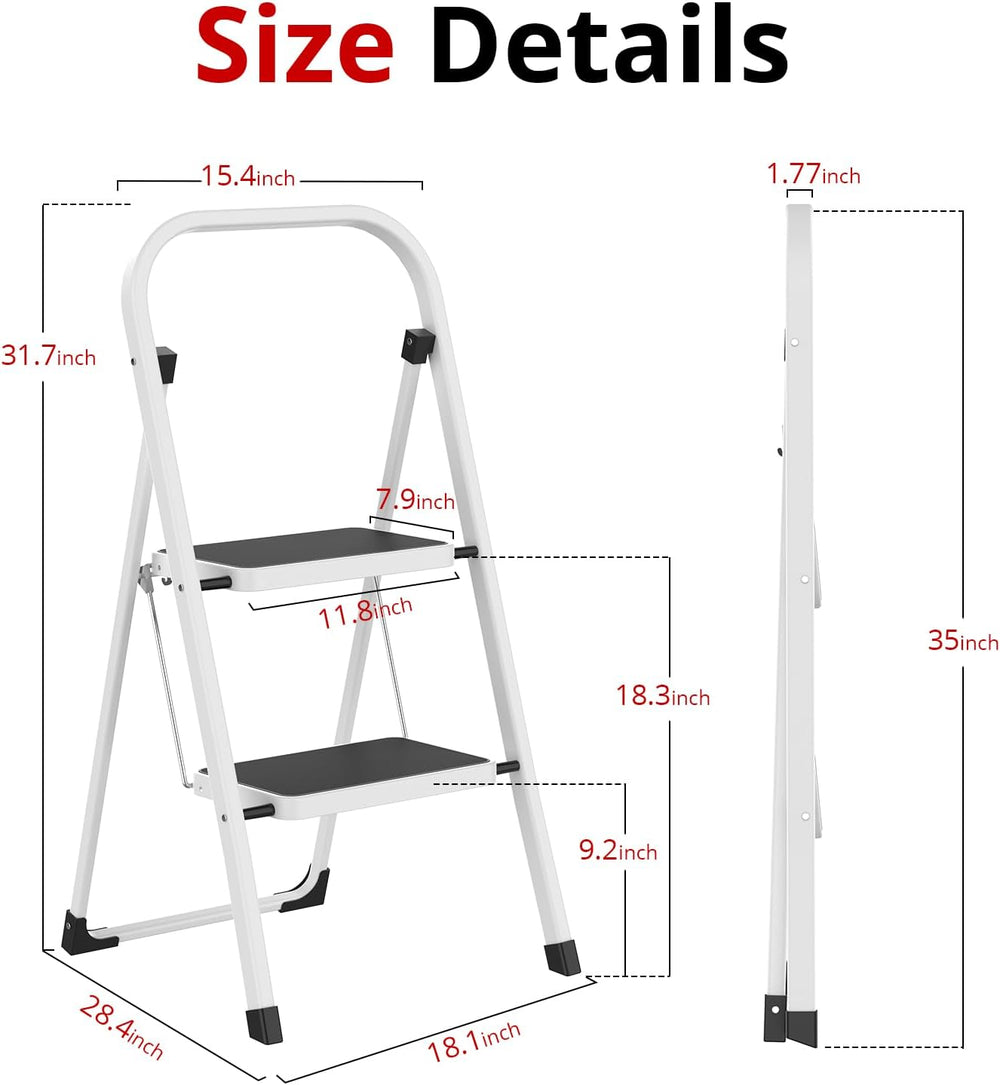 HBTower Step Ladder Folding Step Stool for Adults with Anti-Slip Pedal,330 lb...