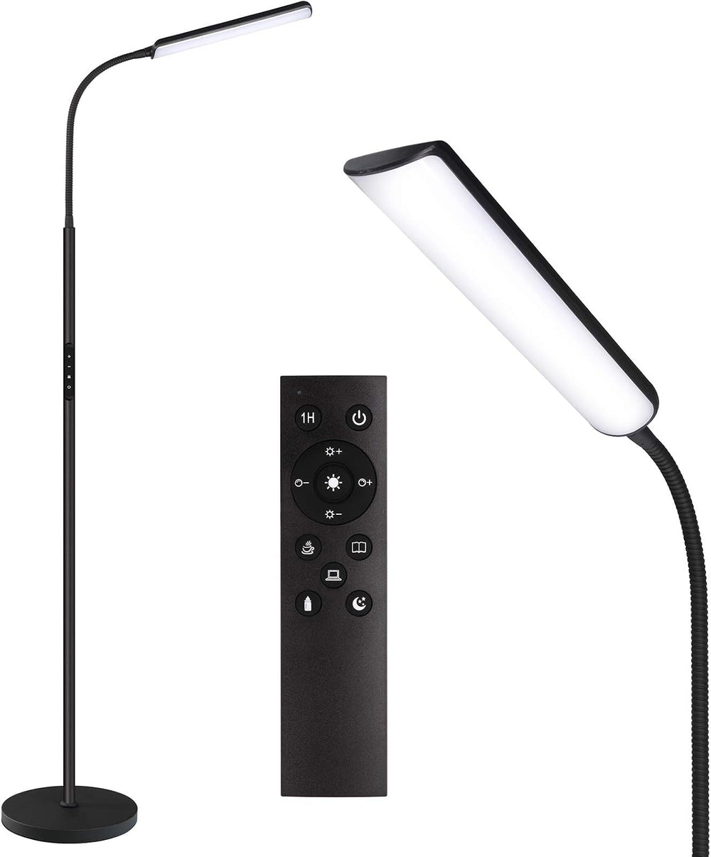 Dimunt LED Floor Lamp, Stepless Adjustable 3000K-6000K Colors, Black