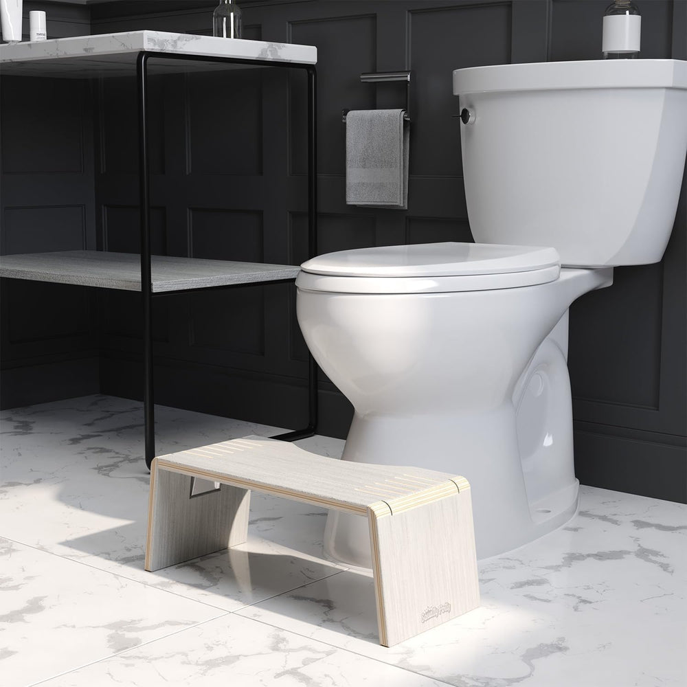 Squatty Potty Oslo Folding Wood Eucalyptus Bathroom Toilet Stool – 7 Inches