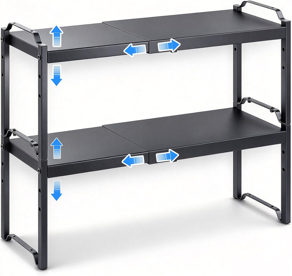 Expandable Cabinet Shelf Organizer, Adjustable kitchen Countertop Storage