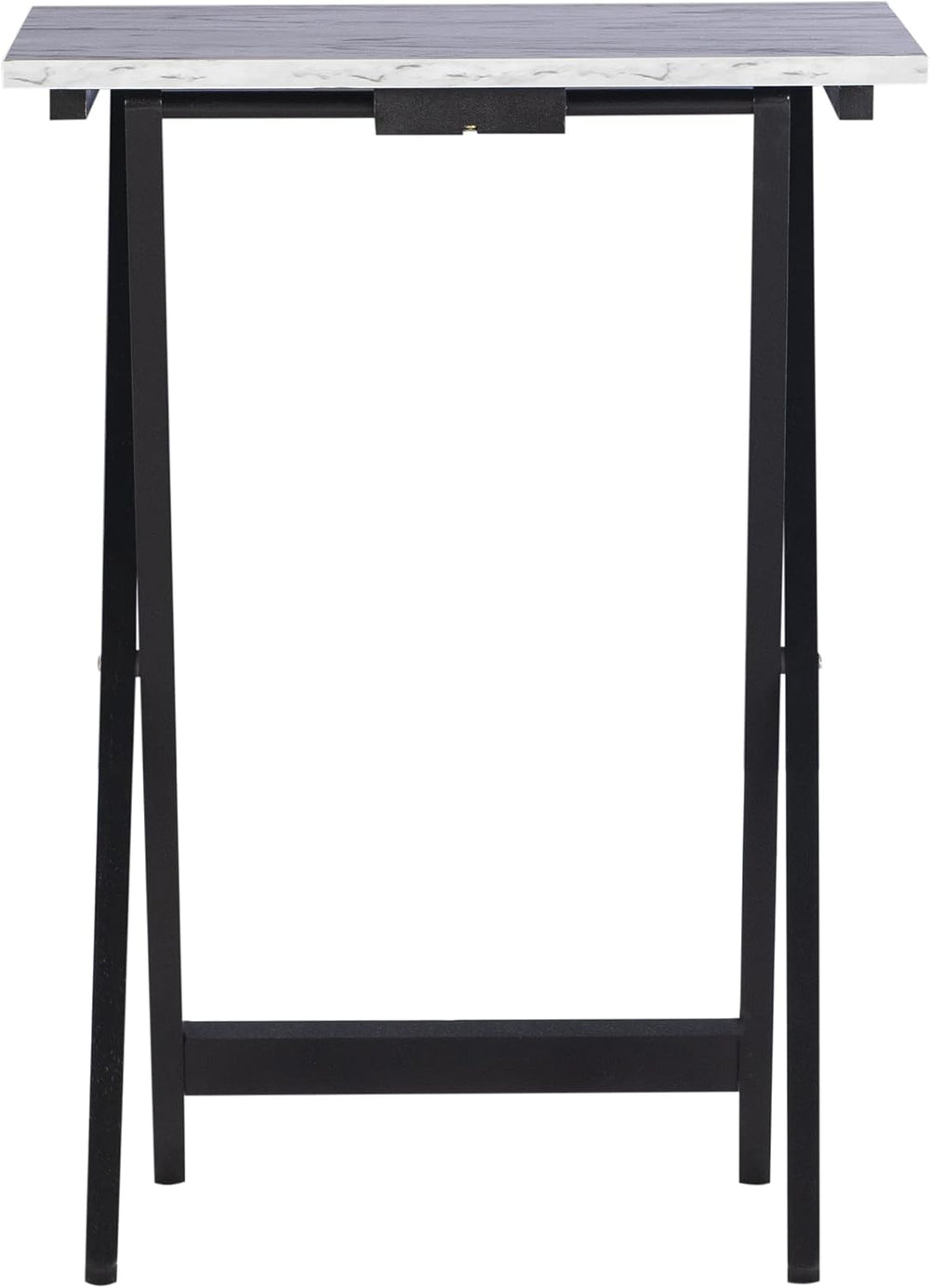 Linon Tray Table Set, 15.75"D x 18.9"W x 26.38"H, White