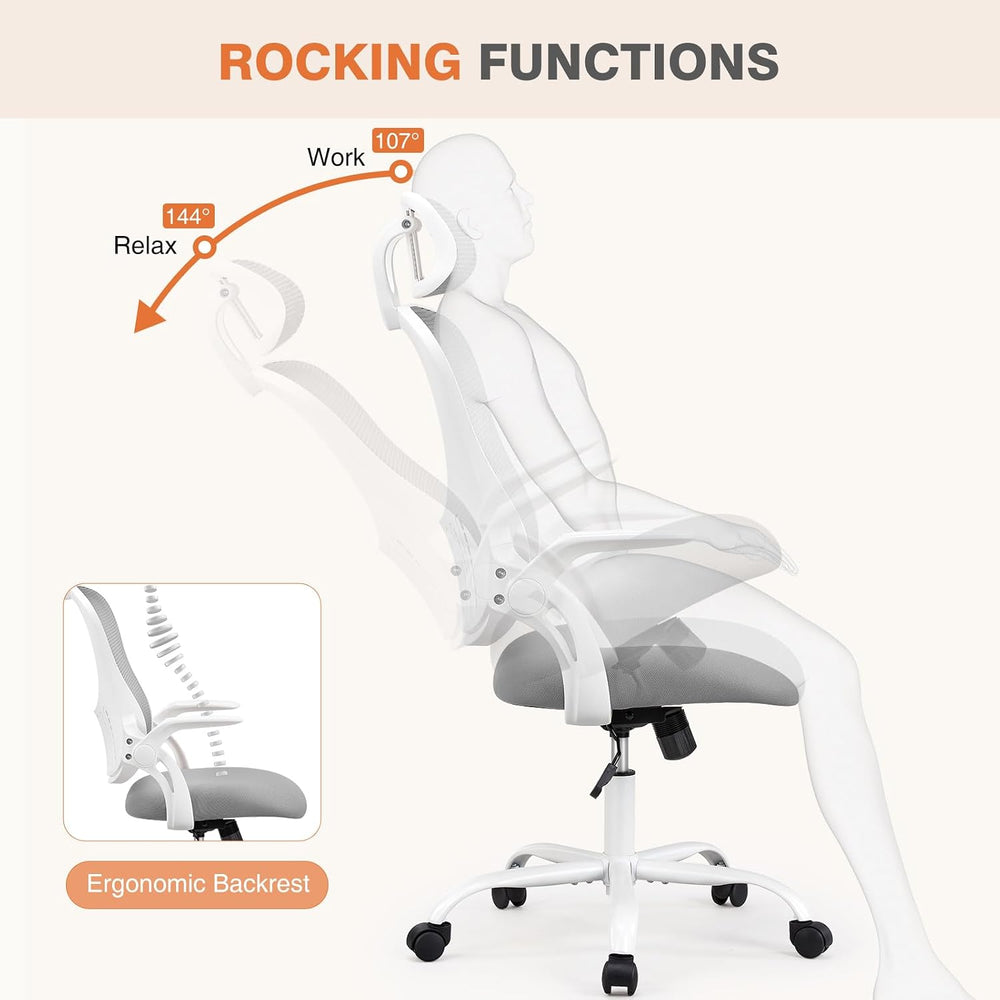 Sweetcrispy Computer Desk Chair, Mesh Office Chair with Lumbar Support