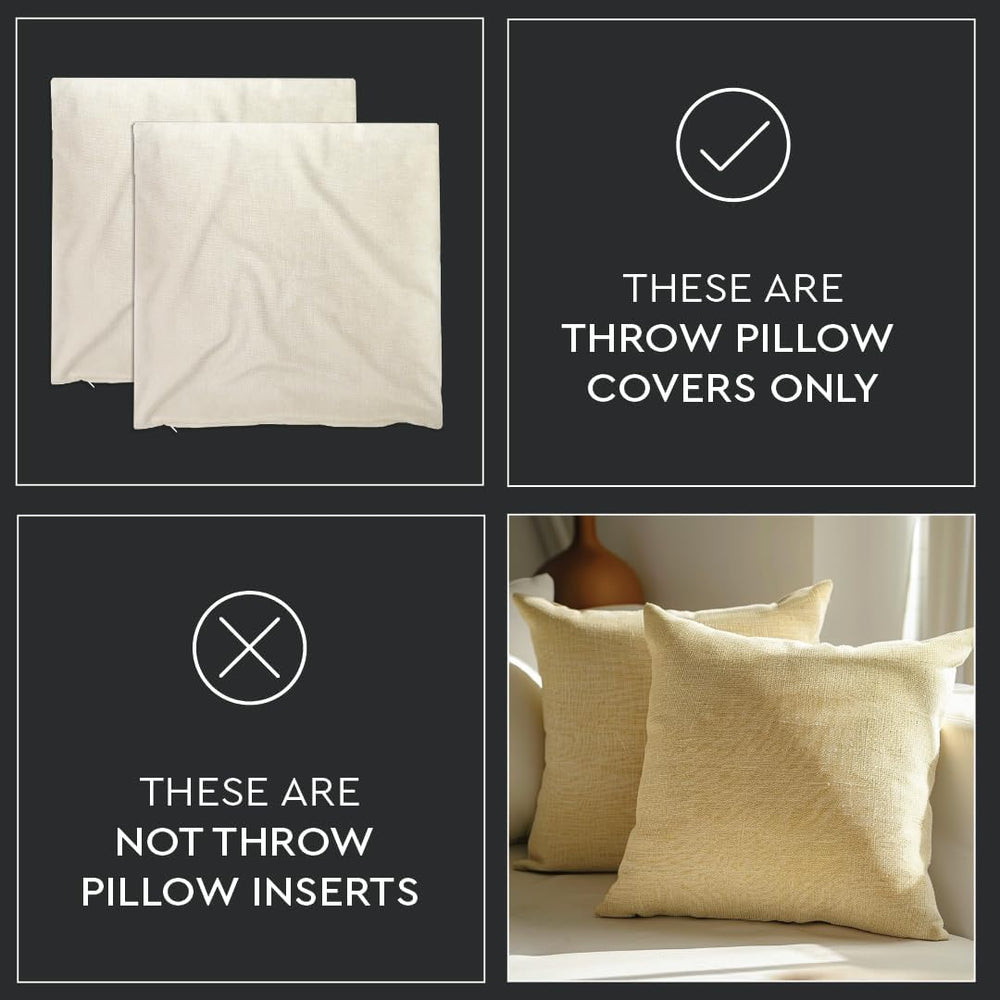 Encasa XO Chenille Throw Pillow Covers, No Inserts 24"x24"