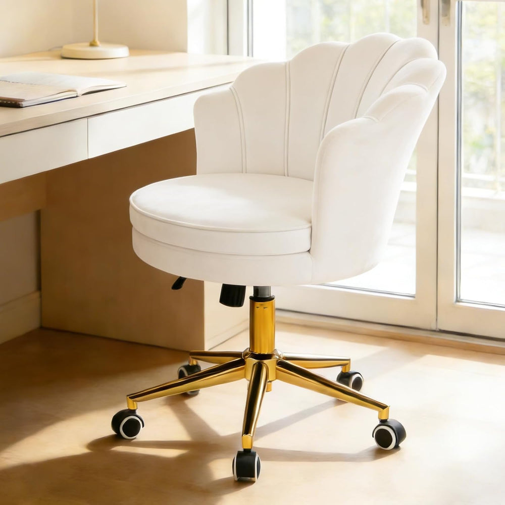 Furnicomfy Home Office Desk Vanity Chair with Back, Elegant Vanity Makeup Des...