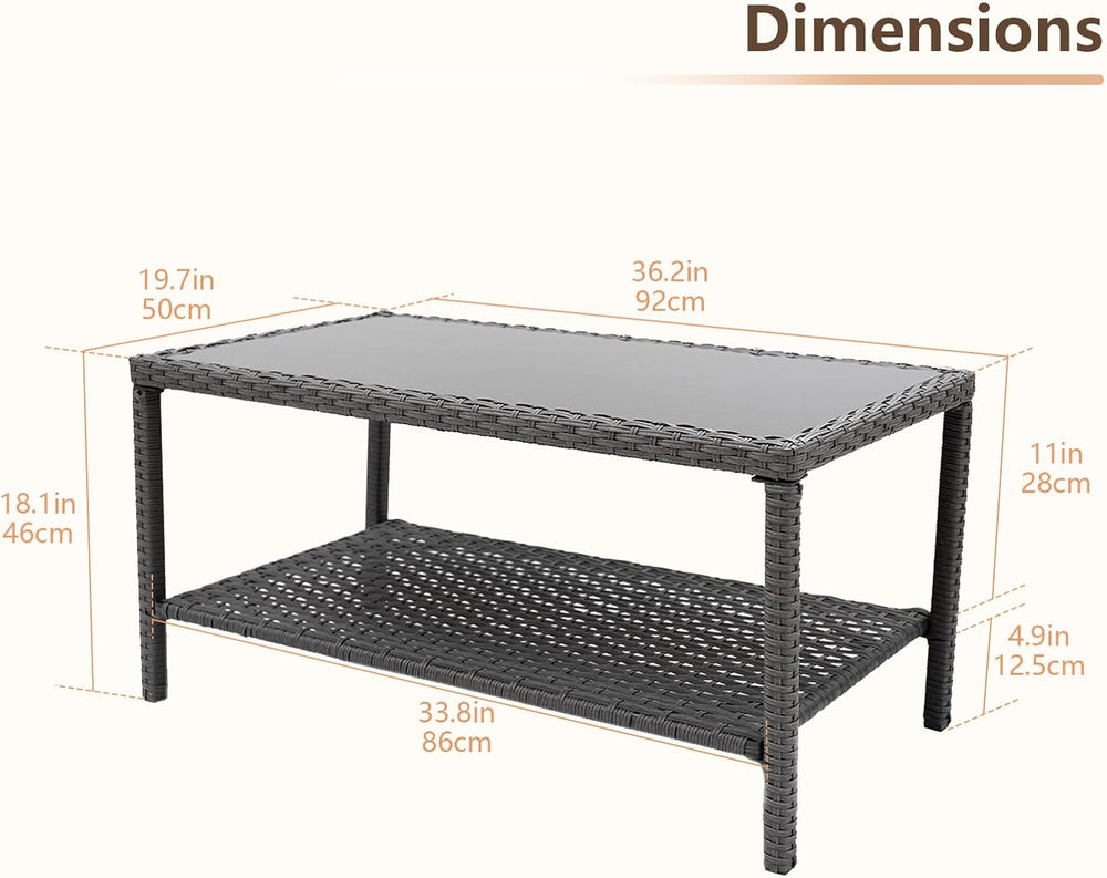 C-Hopetree Small Outdoor Coffee Side End Table for Outside Patio Storage, Gra...