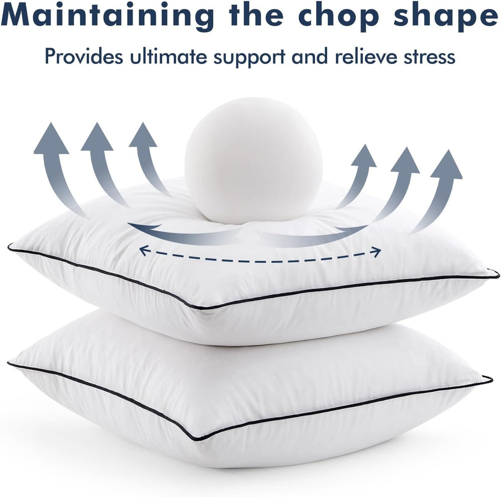 MIULEE Goose Feather Down 20x20 Pillow Insert Set of 2 with 100% Down-Proof C...