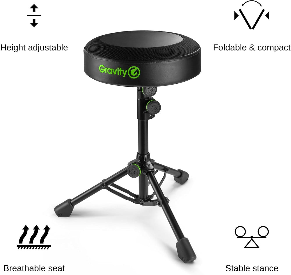 Gravity Music Stool FD SEAT 1 Foldable Round Stool Height Adjustable for Musi...