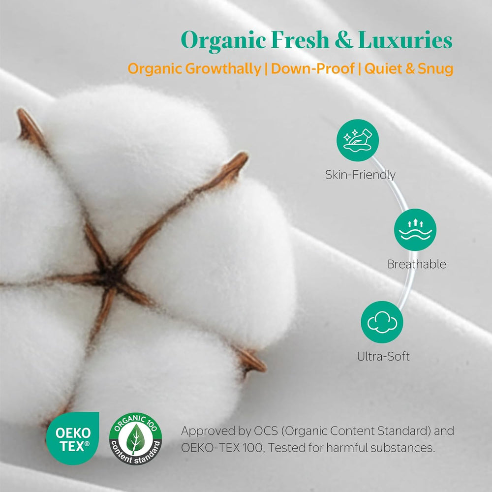 APSMILE Down Feather Throw Pillow Inserts, 18x18 Pillows Set of 2 with Organi...