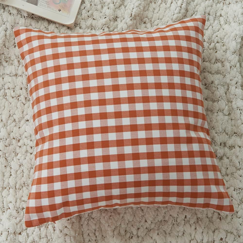 HOPLEE Orange Fall Pillow Covers 24x24 Farmhouse Throw Pillow Cover Cushion C...