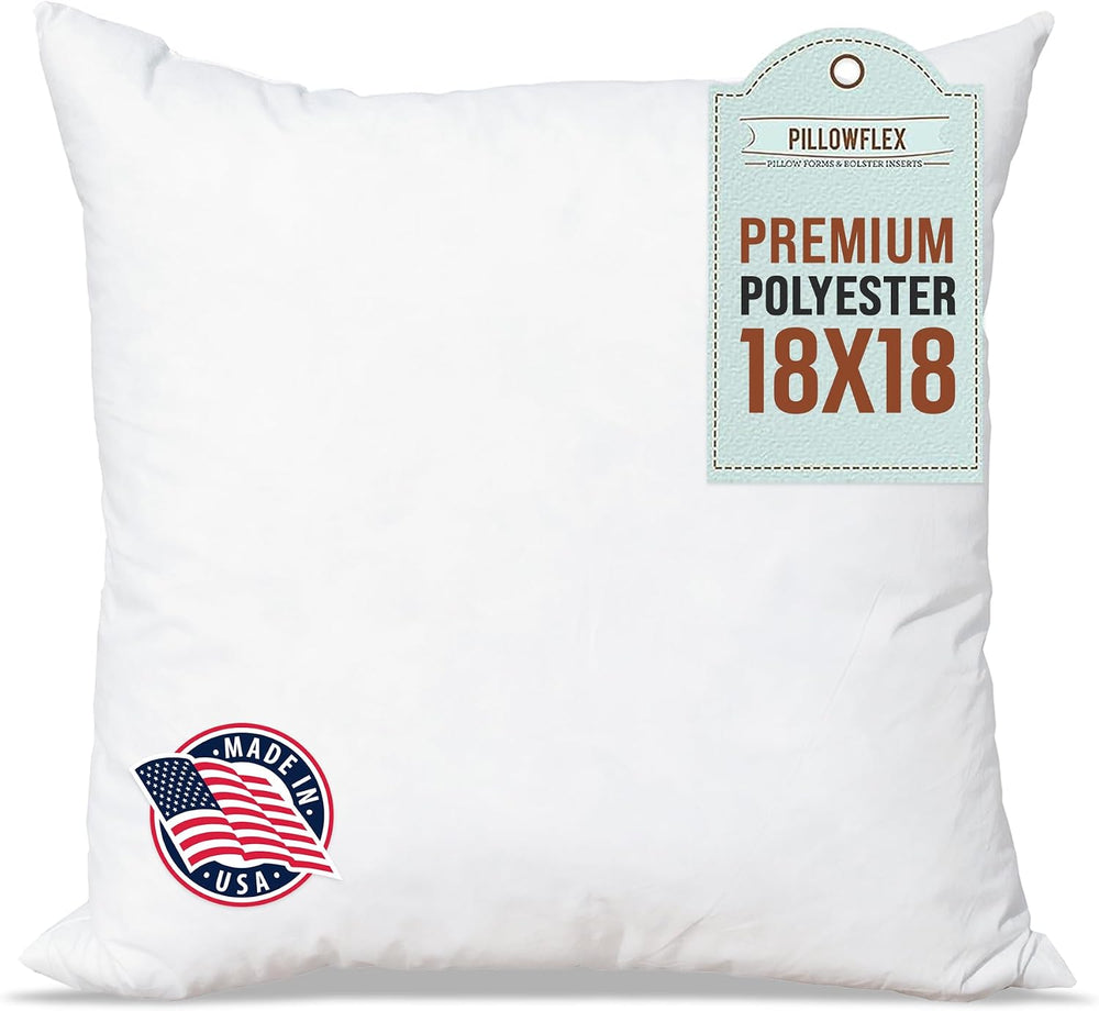 Pillowflex Premium Polyester Pillow Insert - 18x18 Soft Decorative Pillow
