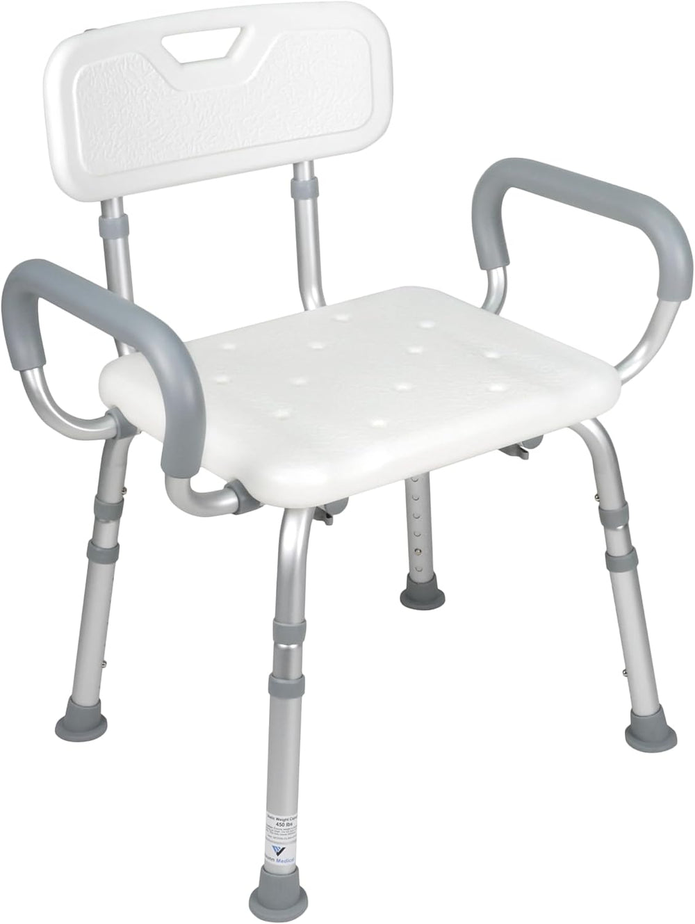Vaunn Medical Deluxe Spa Shower Chair with Arms and Back, Bath Seat for Senio...