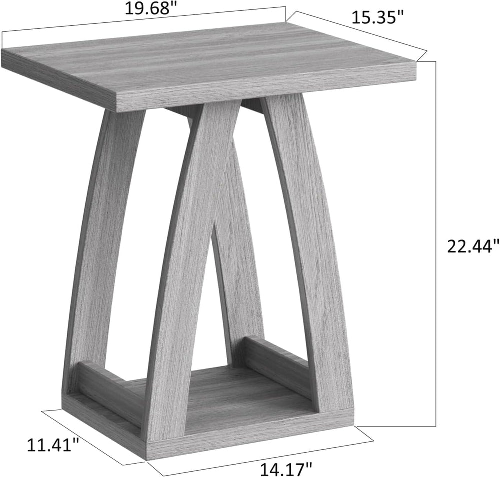 FROMJBEST End Tables Living Room, Side Table, Grey End Table Set of 2
