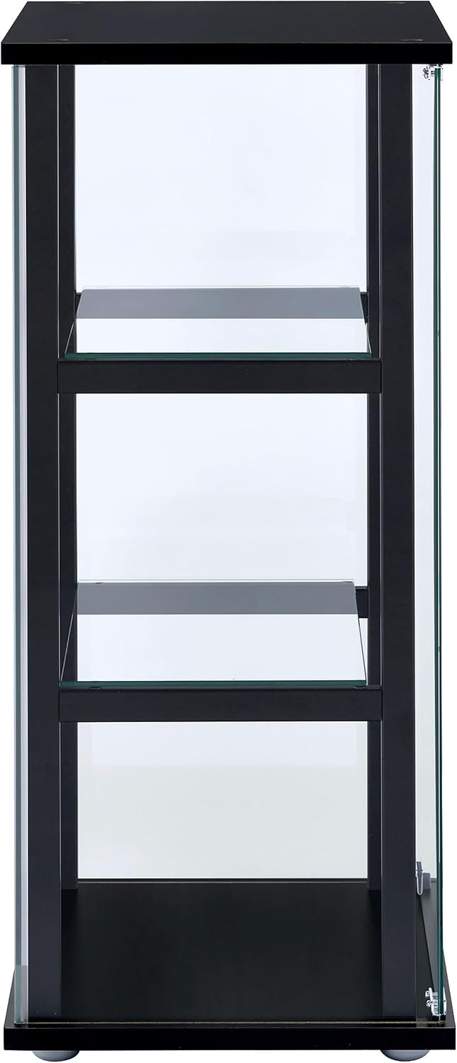 Coaster Cyclamen 17-Inch Curio Cabinet with Storage, Black 950179