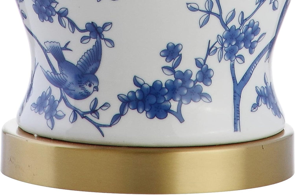 JONATHAN Y Penelope Ginger Jar 22" LED Table Lamp, Blue/White