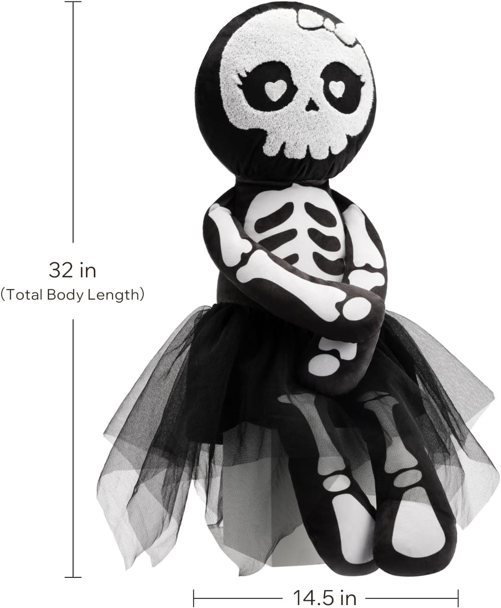 Phantoscope Happy Halloween Shaped Throw Pillow, Skeleton Girl Shaped Pillow,...