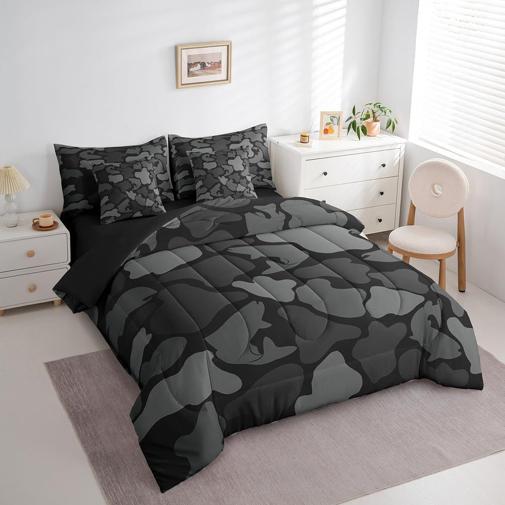 Erosebridal Farmhouse Fishing Comforter Set Full Bass Fish Bedding Set Camouf...