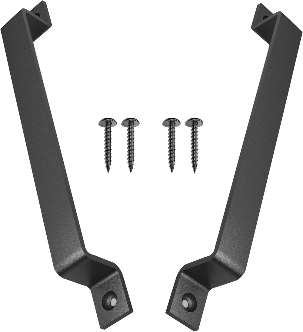 2 Pack 12" Straight Bar Barn Door Handle, Matte Black Gate Pull