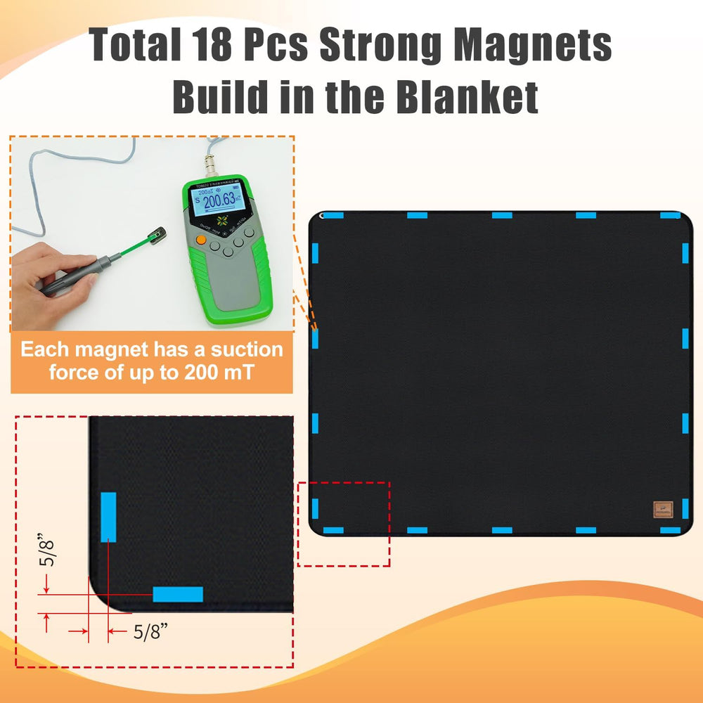 Magnet Fireplace Cover, Black Color, (39" W x 32" H)