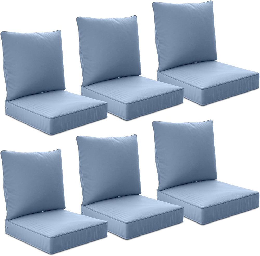 22" x 22" x 6" Outdoor Deep Seat Cushions Set - 6 Set Waterpro...