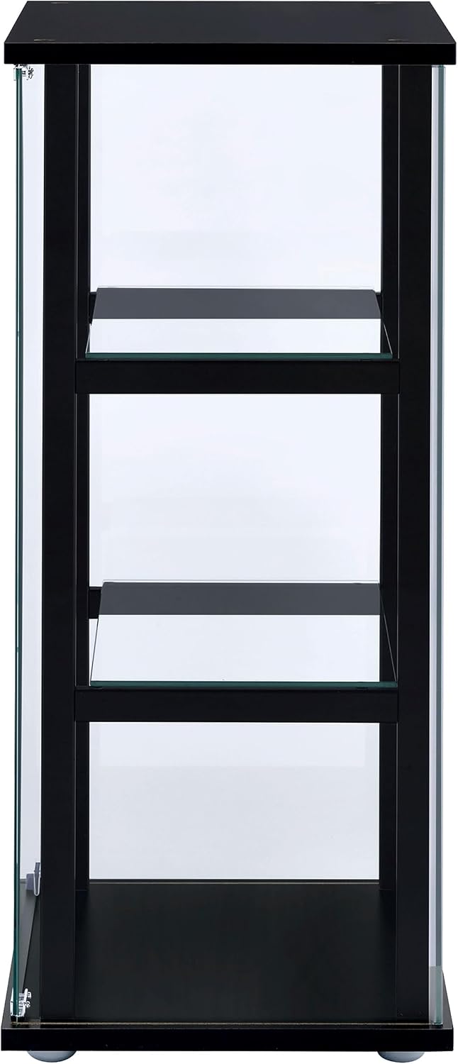 Coaster Cyclamen 17-Inch Curio Cabinet with Storage, Black 950179