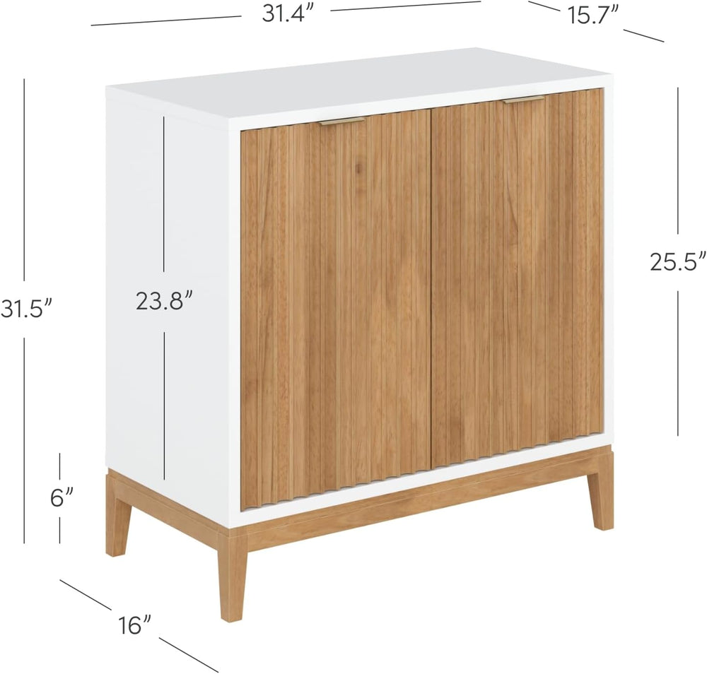 Nathan James Jasper Modern Sideboard, Kitchen Storage Cabinet with Fluted Doo...