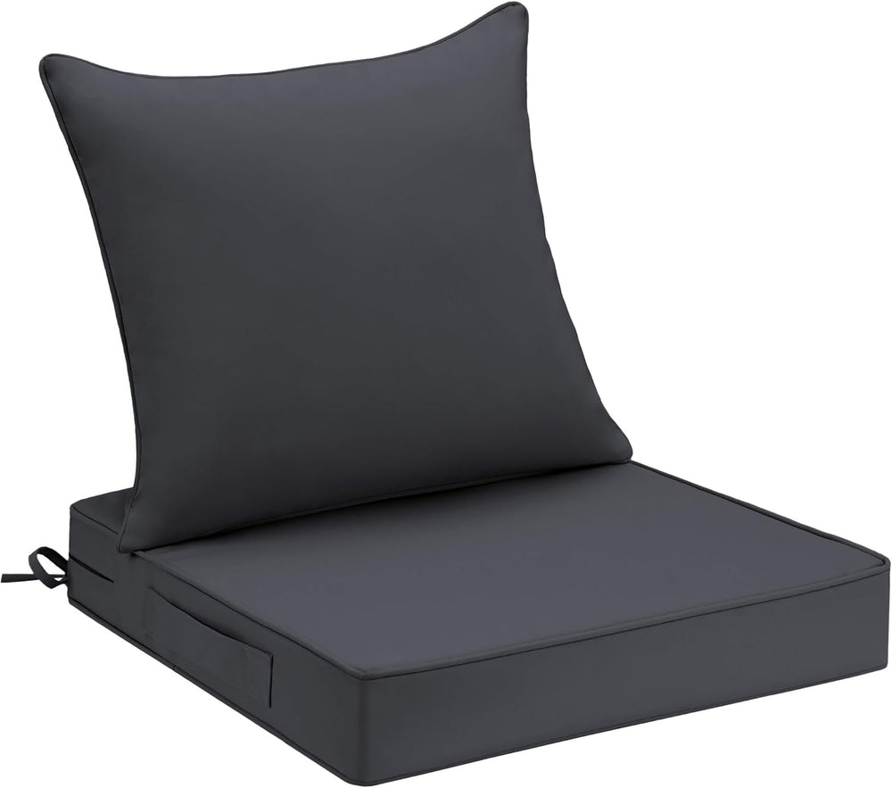 UNIKOME 19"x19"x3" Outdoor Chair Cushions Set - Waterproof Pat...