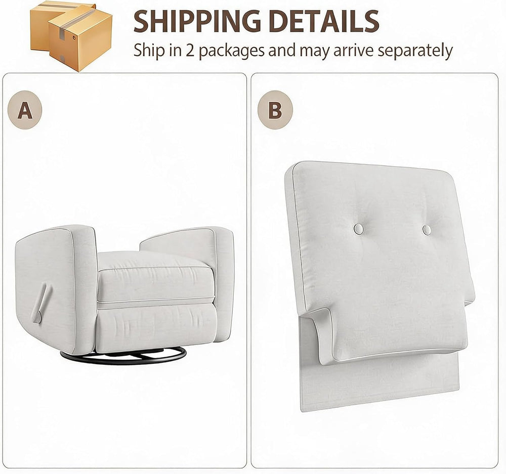 IDEALHOUSE 360° Recliner Chair with Adjustable Backrest & Footrest, Beige