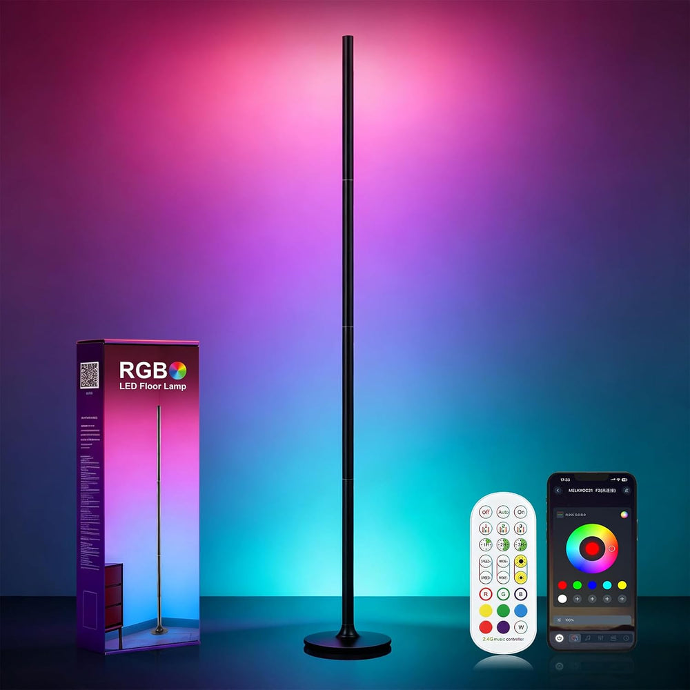 Smart RGB Corner Floor Lamp, Remote & App Control, Music Sync Ambient Light