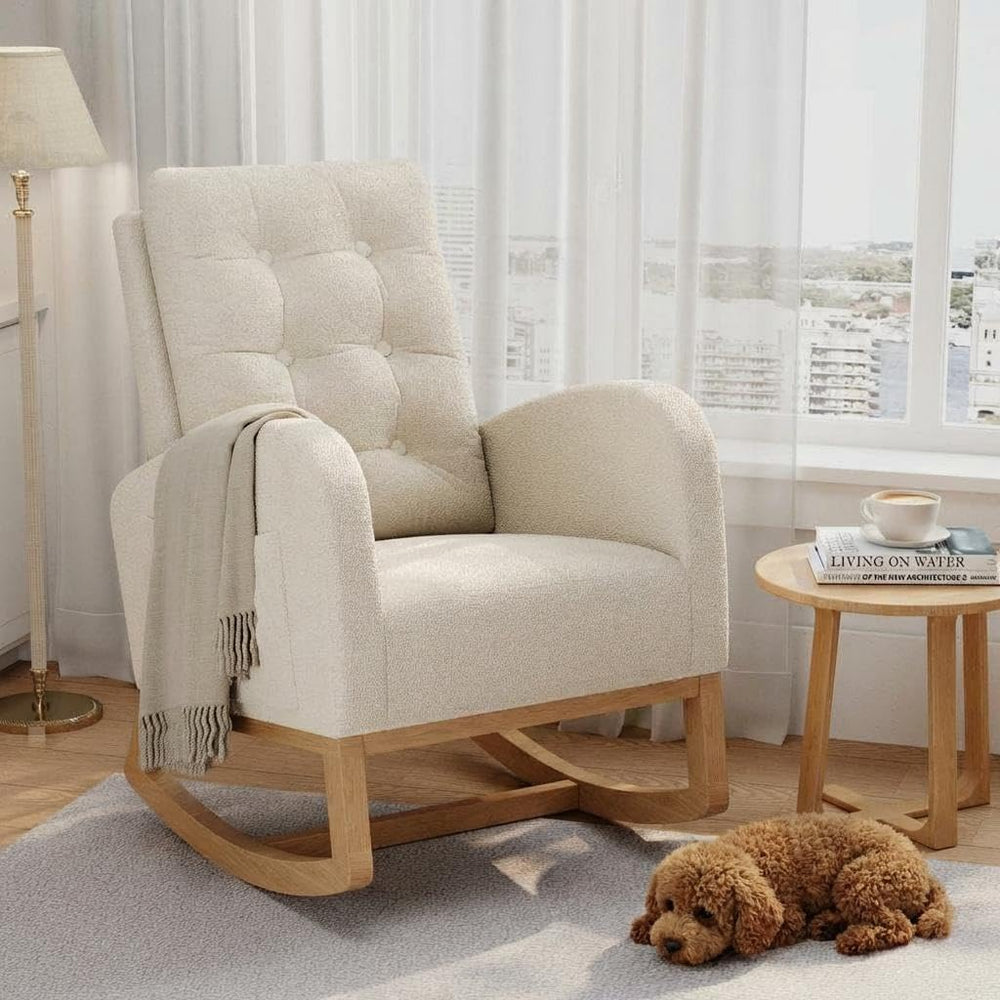 GAOMON Modern Rocking Chair for Living Room-Beige