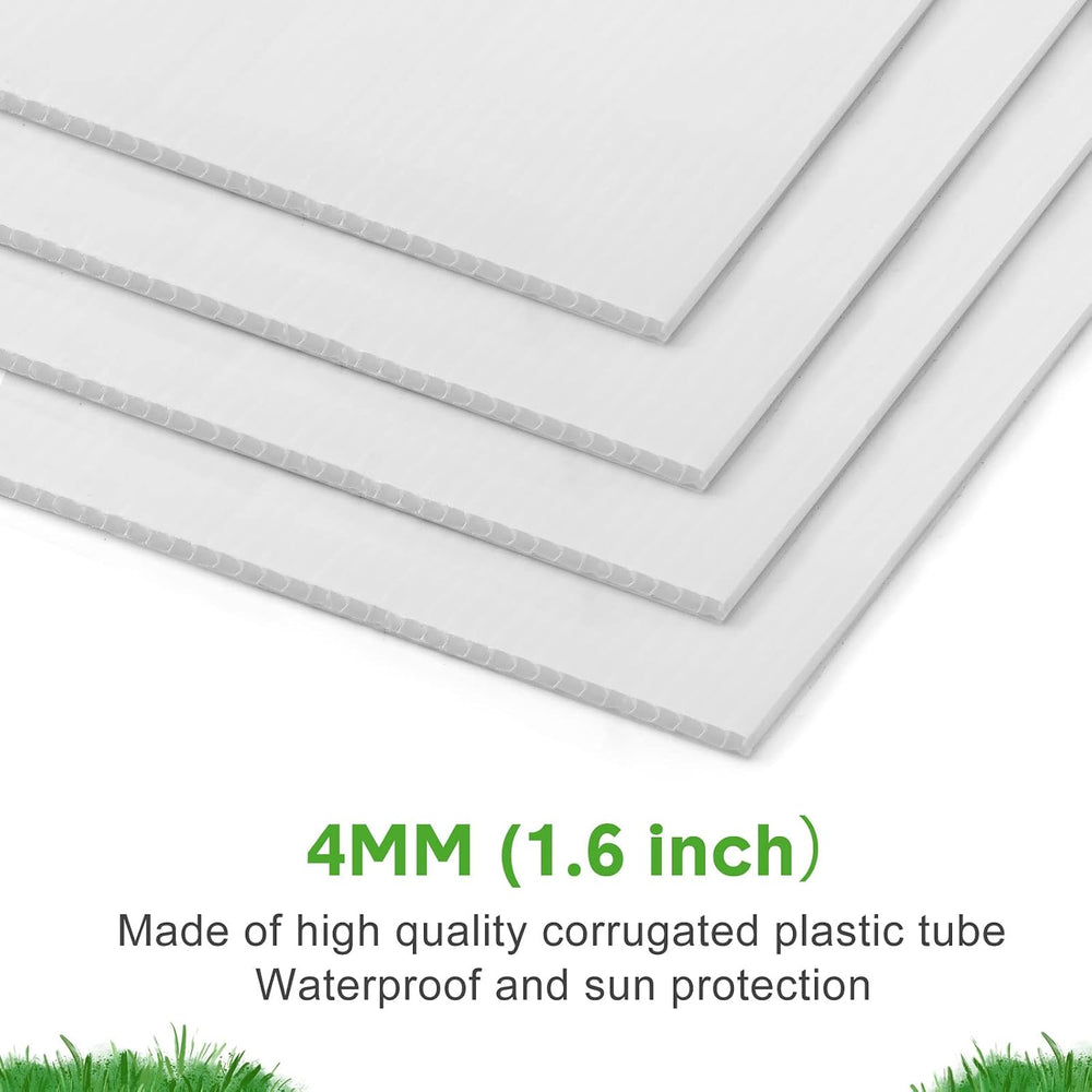 Tuanse 20 Pack White Yard Signs with Stakes 16x12 Inch Double Sided Blank