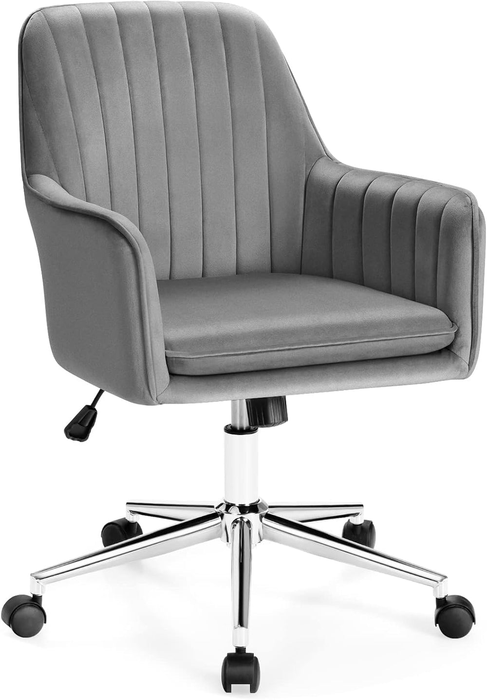 GIANTEX Velvet Desk Chair, Mid-Back Leisure Office Chair, Modern Computer Arm...