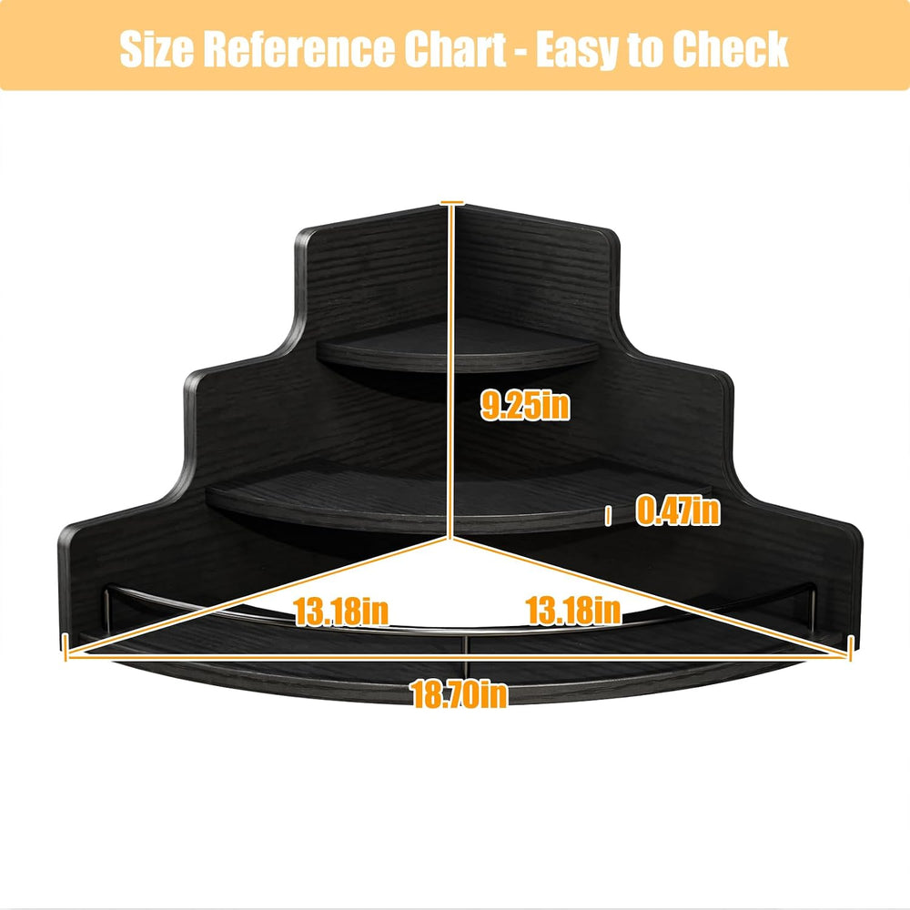 KLM Liquor Bottle Display Corner Shelf, Black