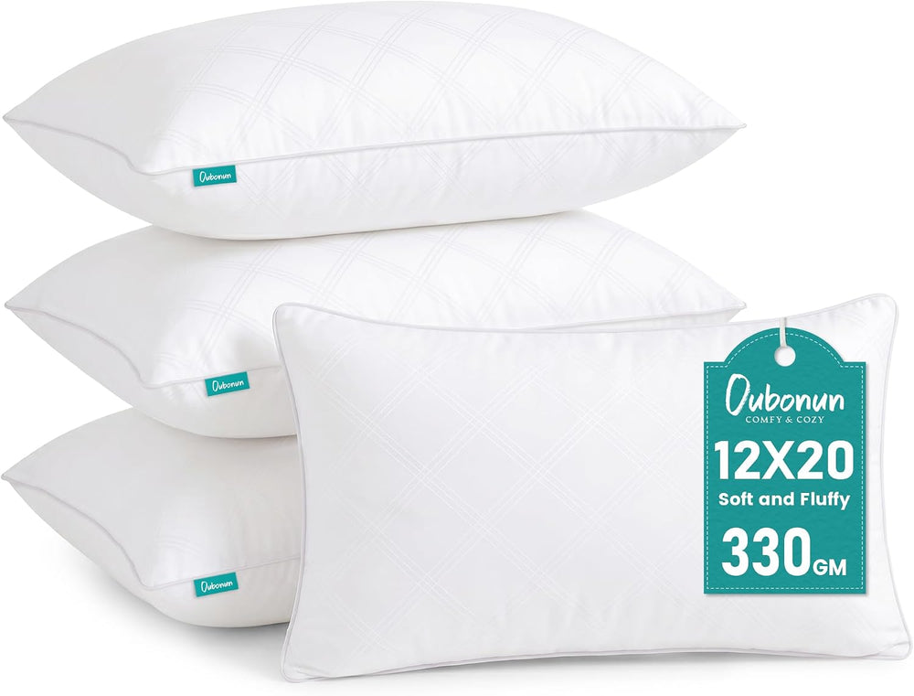 Oubonun 12 x 20 Lumbar Pillow Inserts Set of 4,Soft Rectangle Cushion Set