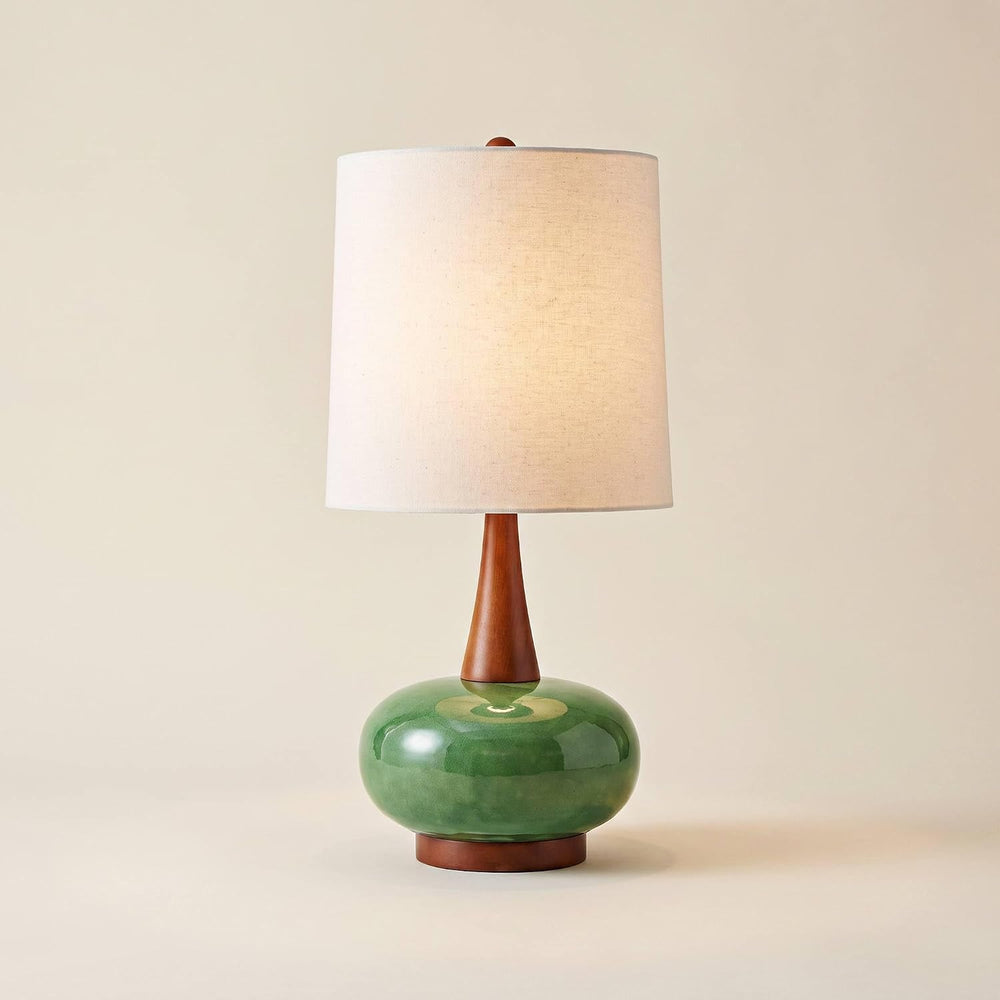 Andi 25" High 3-Way Table Lamp Modern Green Ceramic Cottage Mid Century