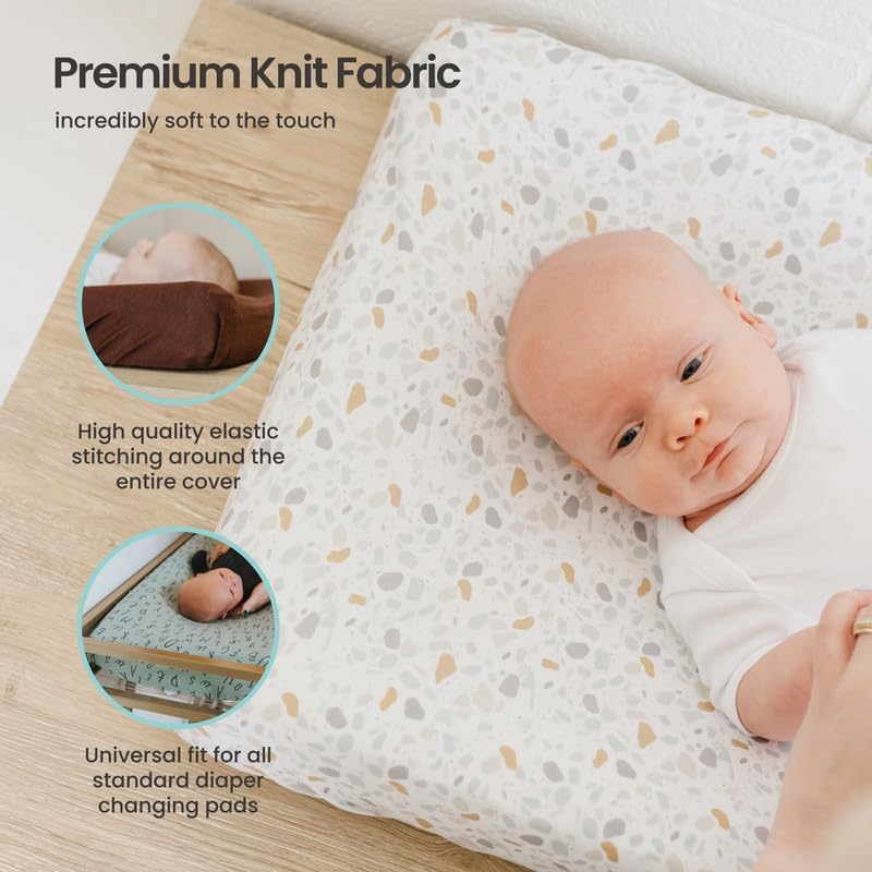 Copper Pearl Premium Knit Changing Pad Cover Soft, Stylish, and Universal Fit...