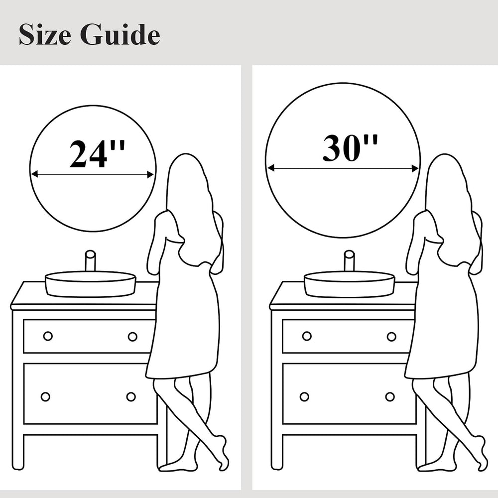 Black Round Mirror 30 Inch, Wall Circle Mirror for Bathroom, Matte Framed