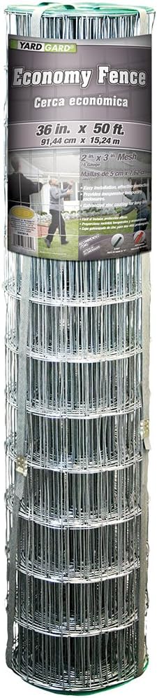 YARDGARD 2 in. x 3 in. Mesh Welded Wire Fence Roll, 36 in. x 50 ft., 16 Gauge...