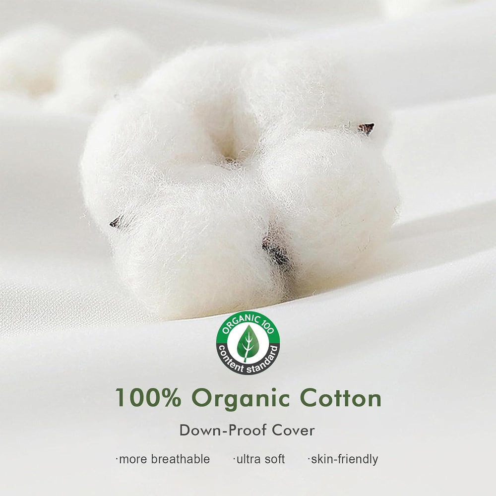 TOPGREEN Feather Down Throw Pillow Inserts 20 x 20, Set of 2, 100% Organic Co...