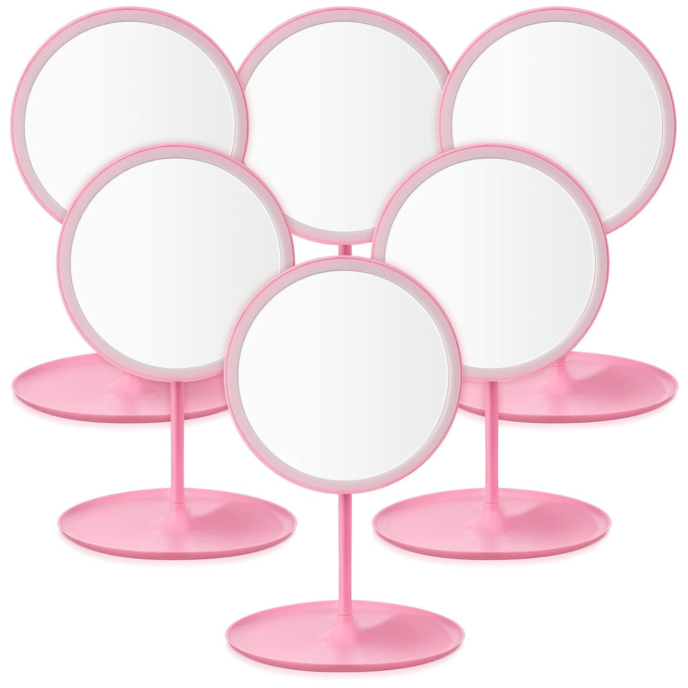 DoubleFill 6 Pcs Spa Party Mirrors Gifts Bulk Sleepover Party Favors,Pink