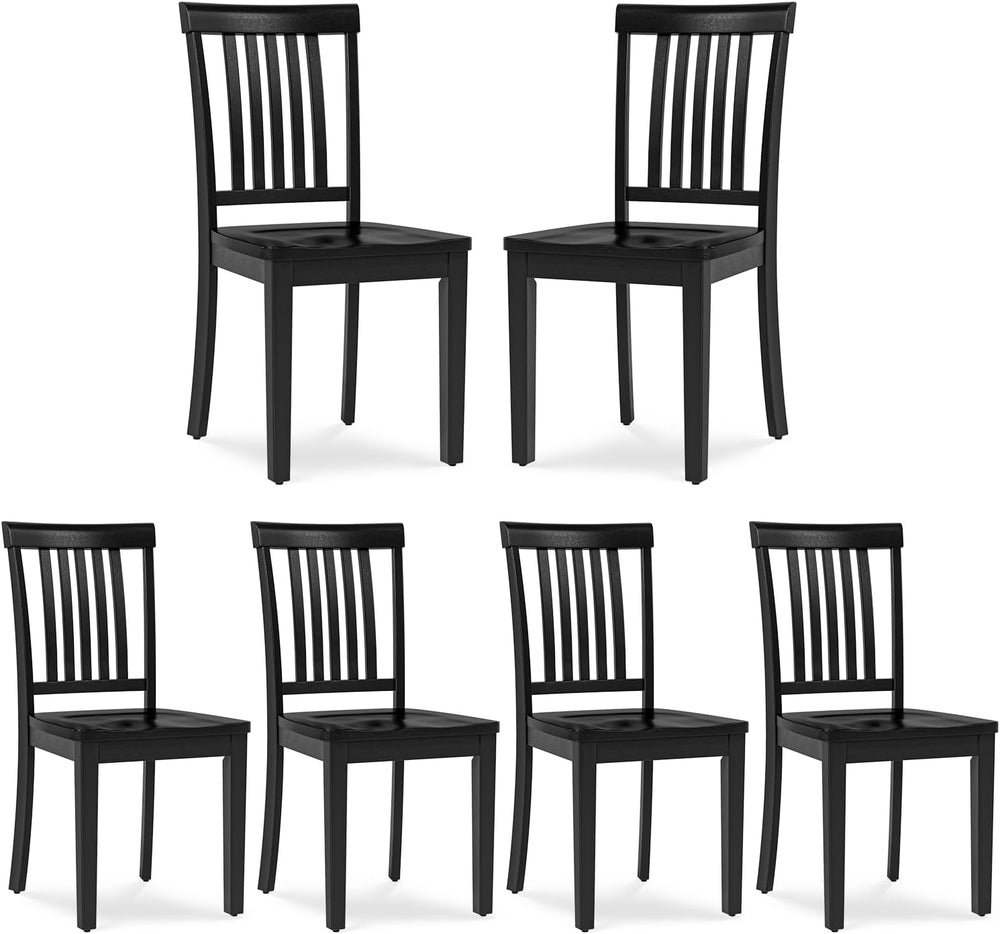 COLAMY Wooden Dining Chairs Set of 6, Solid Rubberwood Kitchen & Dining R...