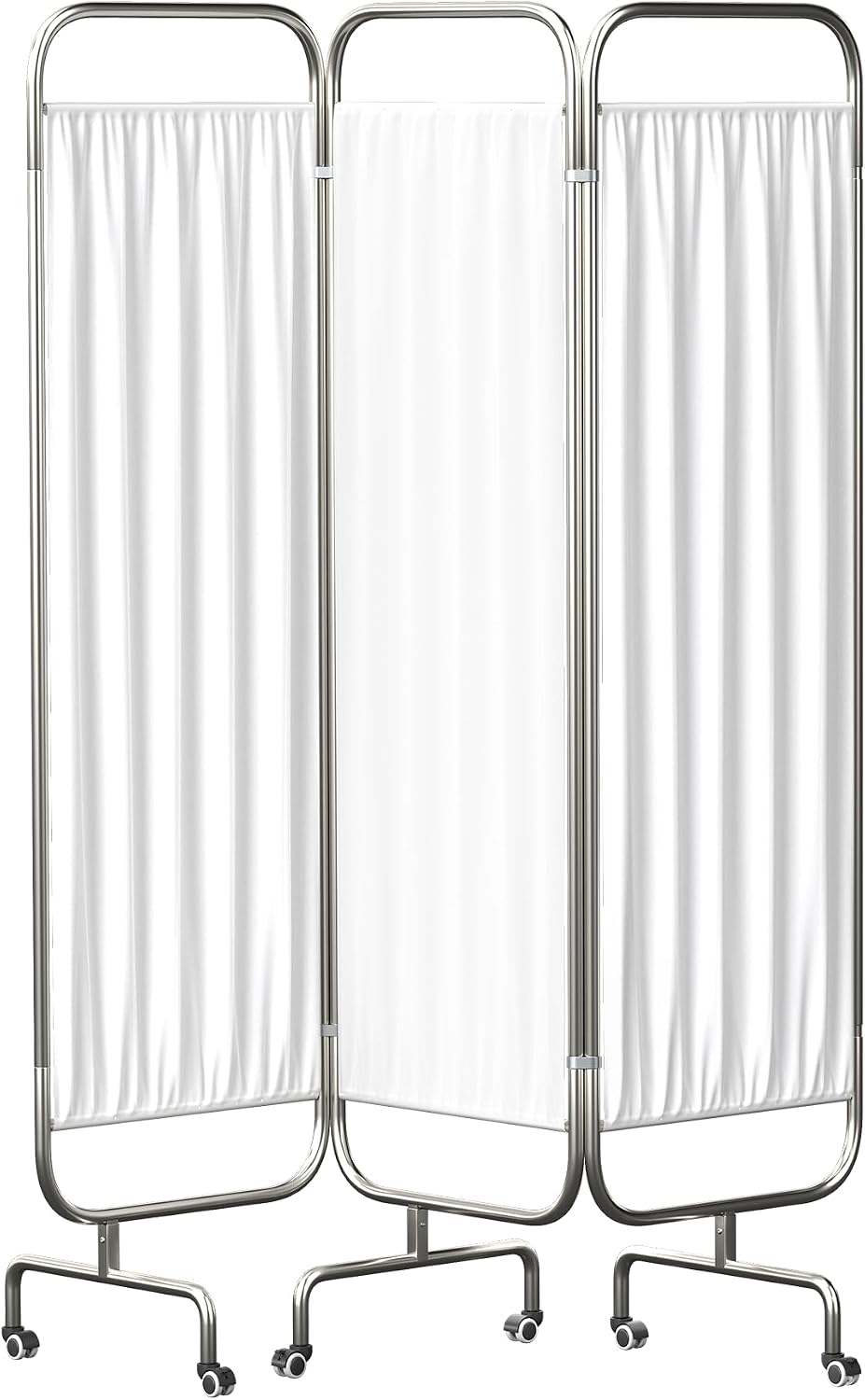 3-Panel Medical Privacy Screen on Wheels, Portable Medical Screen