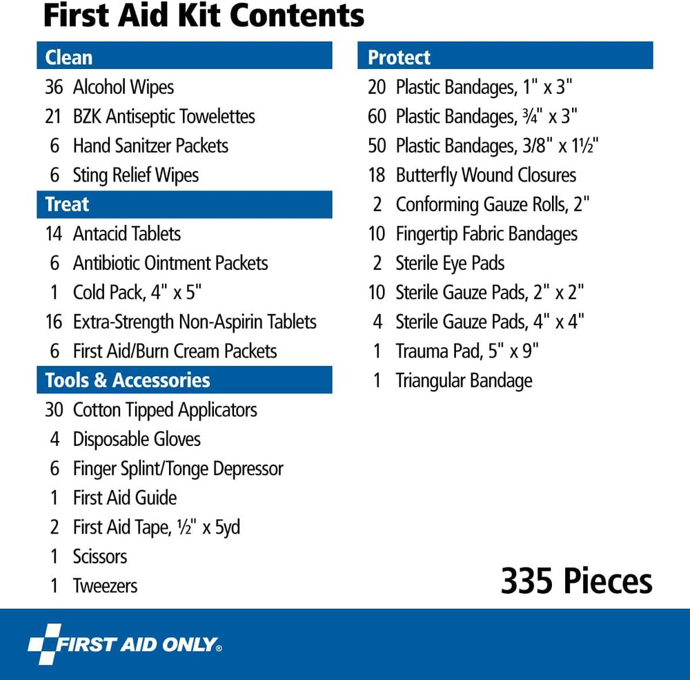 First Aid Only 335-Piece OSHA First Aid Kit for Home, Car & Travel