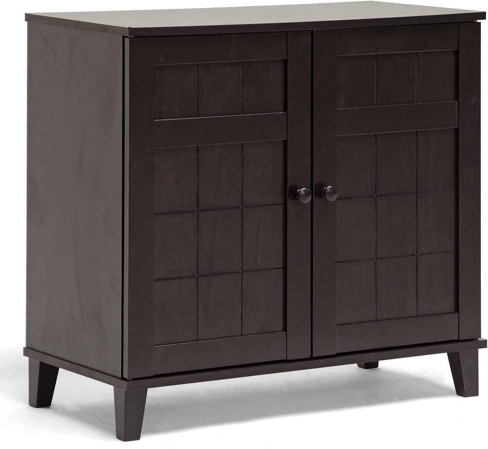 Baxton Studio Glidden Dark Brown Wood Modern Shoe Cabinet (Short)