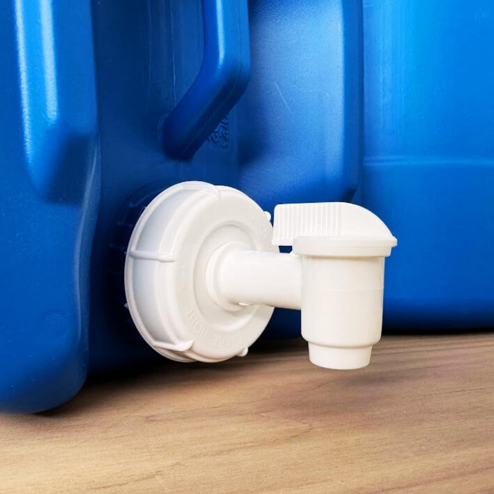 5-Gallon Stackable Water Storage Containers, w/Lids + Spigot, Easy Fill, Surv...