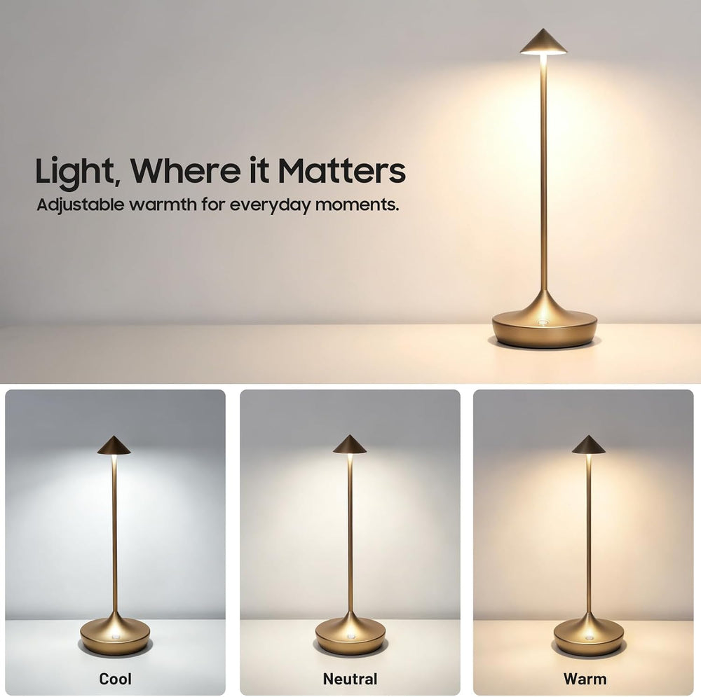 2 Pack Cordless Table Lamp, Rechargeable 6000mAh Battery Table Light