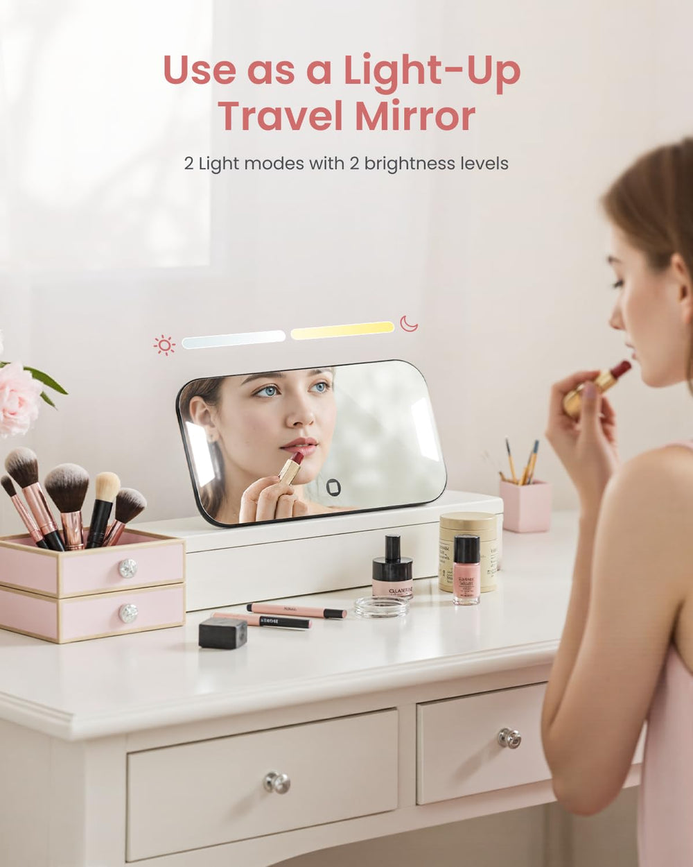 RENPHO Travel Scale with Mirror, Rechargeable, LED Display, 8.98" x 5.28...