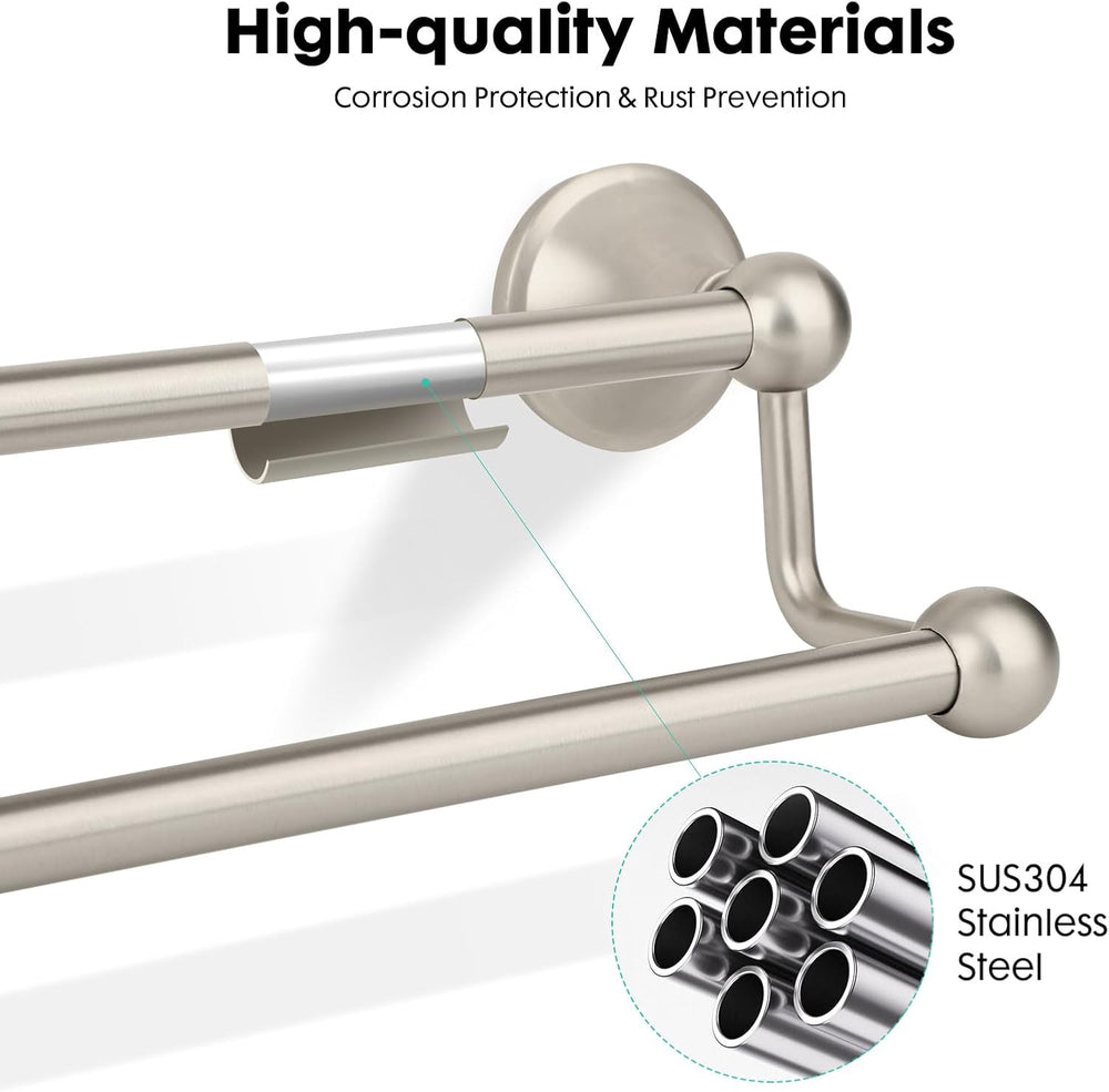 24 inch Double Towel Bar Towel Racks for Bathroom Brushed Nickel