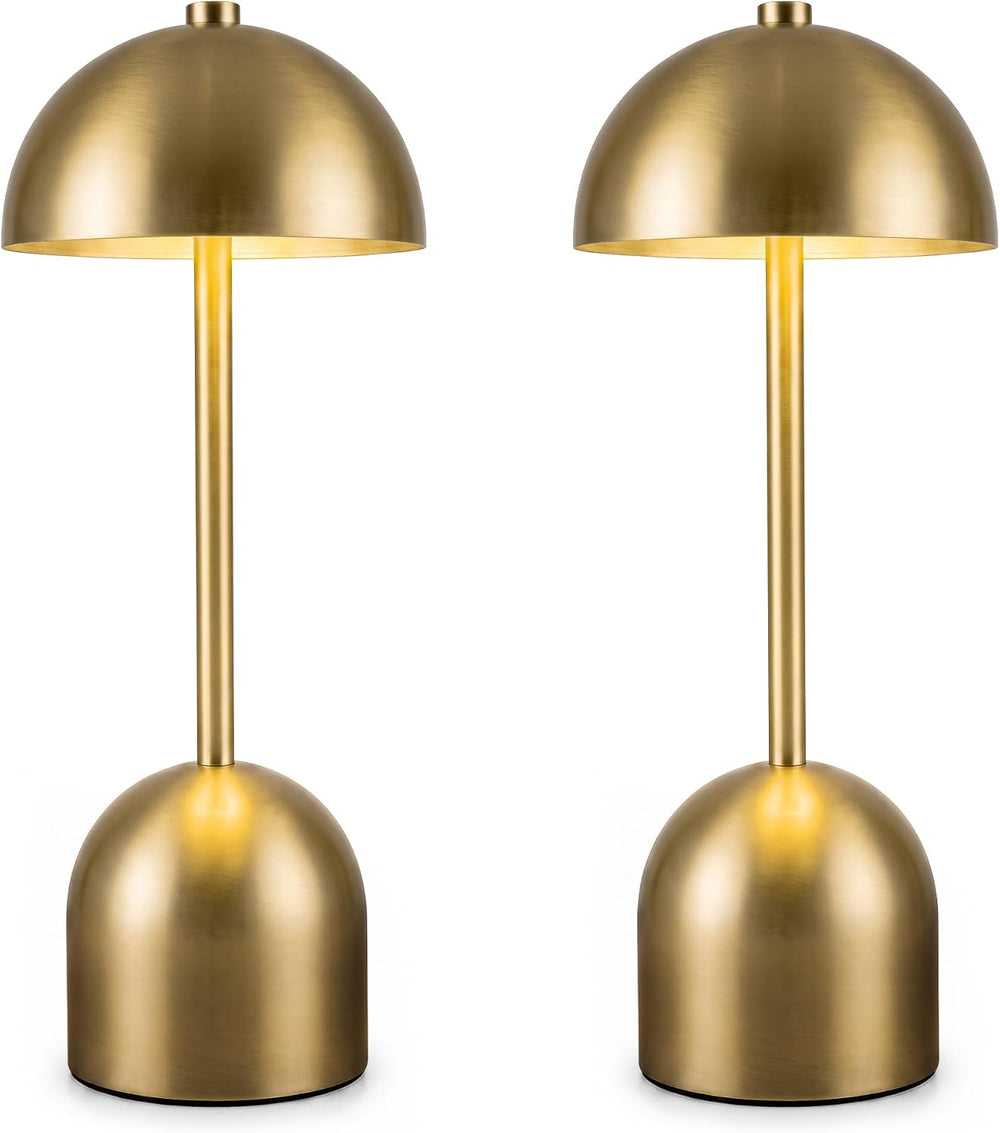 Cordless Table Lamp Rechargeable Gold 2 Pack