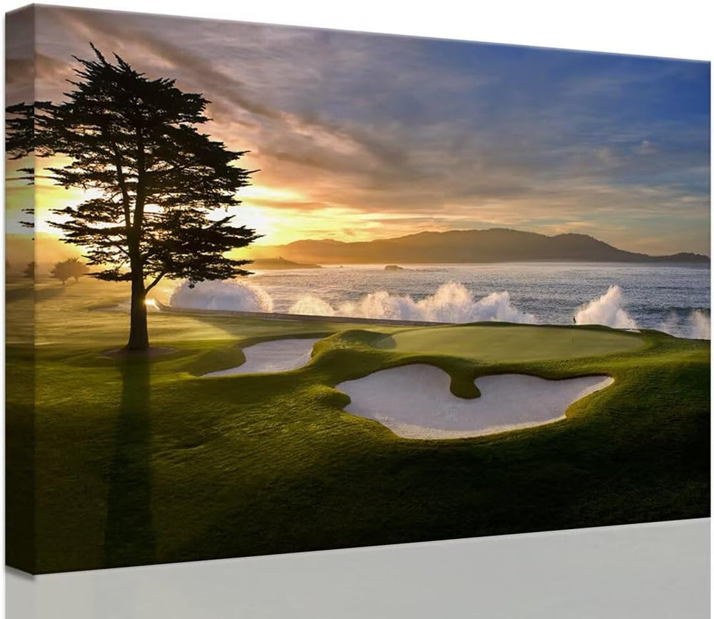 chenchenArt Pebble Beach Golf Course Wall Art Pictures Golf Course Poster Can...